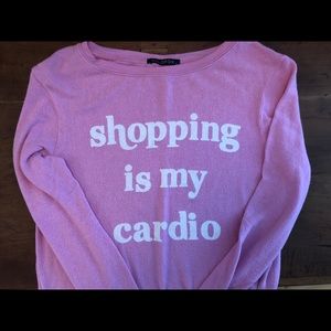 Wildfox Shopping is My Cardio Pink Jumper